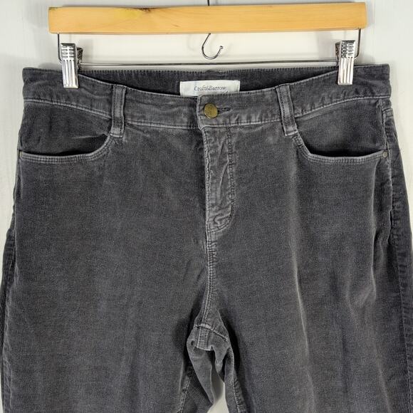 Croft & Barrow Corduroy Pants Womens Size 12L Gray Slim Fit Soft Stretch 31 Ins - Picture 2 of 16